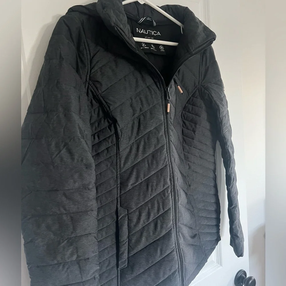 Nautica Women's Dark Gray Packable Puffer Jacket - Picture 3 of 10
